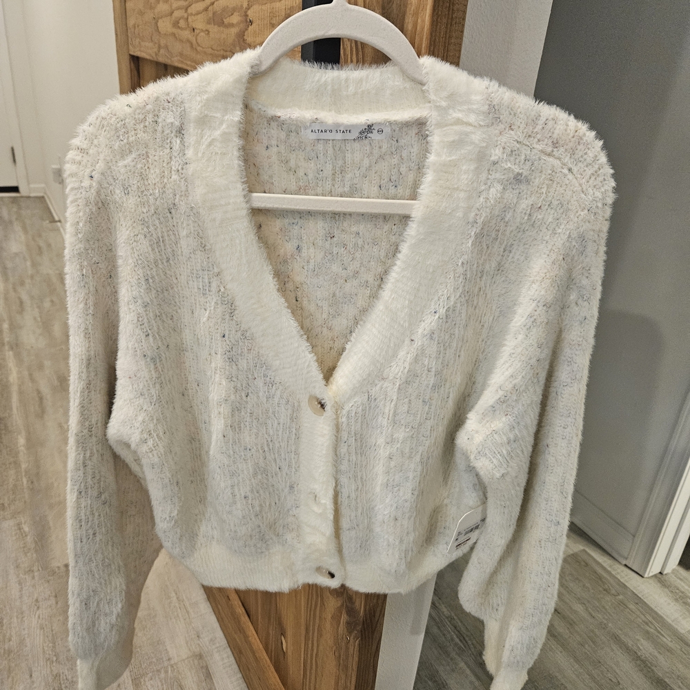 Elegant White Cardigan Sweater